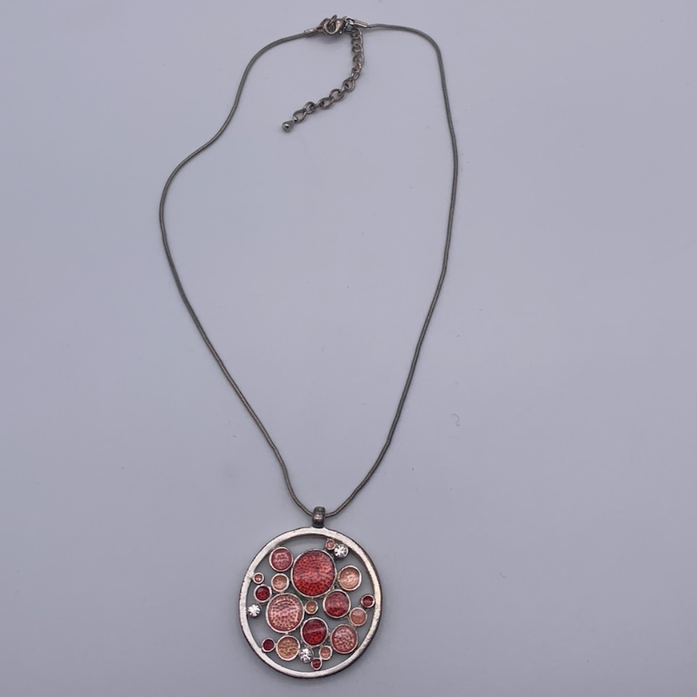 Reversible Pink and Green Pendant Necklace